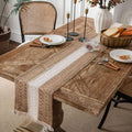 Caminho de mesa com franja 100% algodão boho 30 x 200cm - My Store